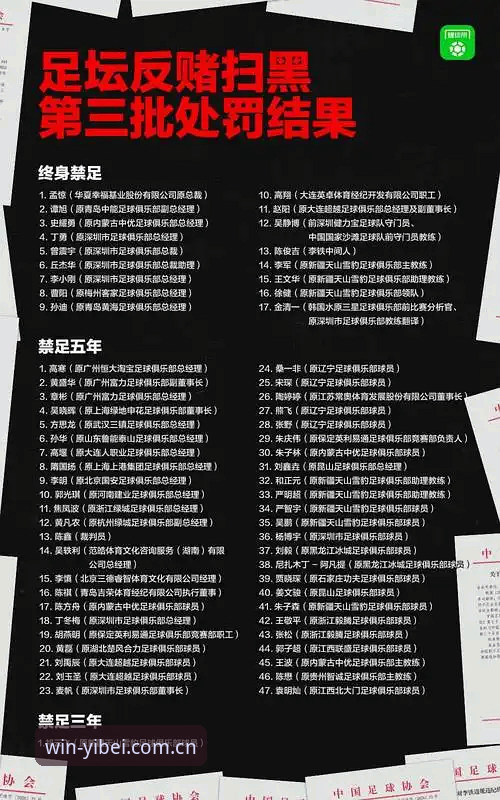 中国足协第三批禁足名单详解——17人终身禁足背后的足球生态警示